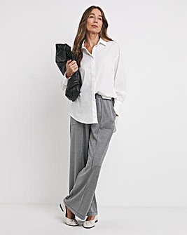 Houndstooth Stretch Ponte Pull On Wide Leg Trouser