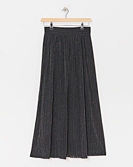 Knitted Glitter Shadow Stripe Maxi Skirt