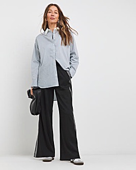 Ponte Jersey Glitter Side Stripe Wide Leg Trouser