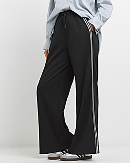 Ponte Jersey Glitter Side Stripe Wide Leg Trouser