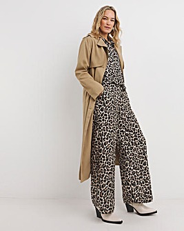 Animal Herringbone Wide Leg Pull On Trouser