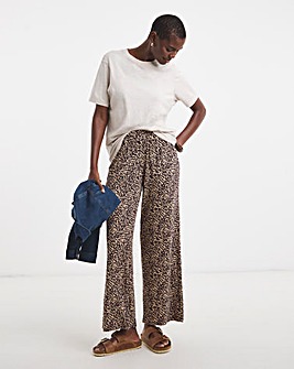 Printed Wide Leg Jersey Trouser