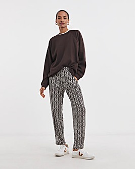 Printed Tapered Leg Jersey Trouser