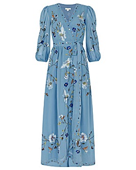 Monsoon Willa Embroidered Wrap Dress