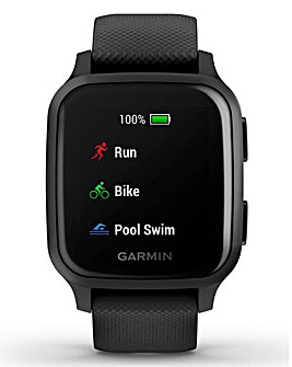 Garmin Venu Sq Music Edition Smart Watch - Slate and Black