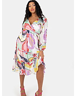 Lovedrobe Luxe Abstract Print Mdi Dress