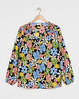 Julipa Shirred Shoulder Blouse