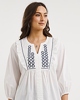 Julipa Embroidered Frill Blouse