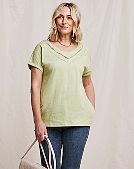 Julipa V Neck Lace T-Shirt