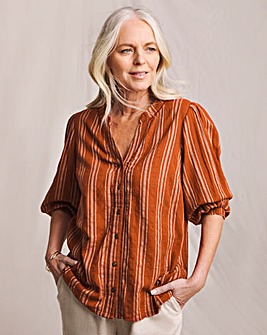 Julipa Lace Trim Button Down Blouse