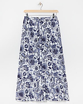 Anise Navy Print Tiered Co-Ord Maxi Skirt