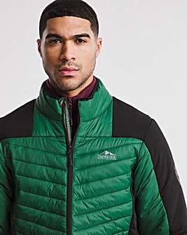 Snowdonia Black/Green Hybrid Padded Insulated Lightweight Jacket