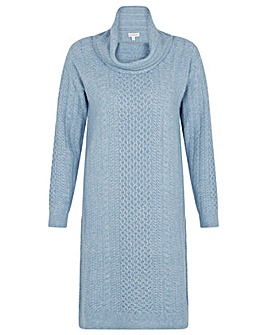 Monsoon Cable Knit Cowl Neck Dress
