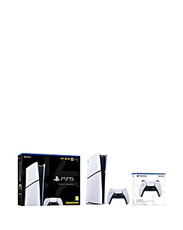 PlayStation 5 Digital & White Dualsense Controller Bundle