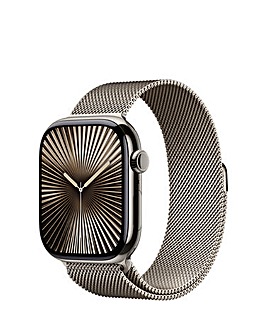 Apple Watch Series 10 GPS/Cellular 46mm Natural Titanium Case, Milanese Loop S/M