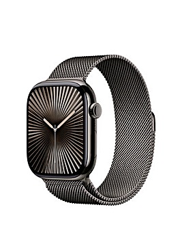 Apple Watch Series 10 GPS/Cellular 46mm Slate Titanium Case, Milanese Loop - S/M