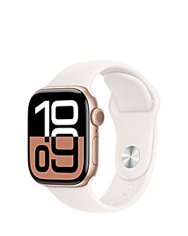 Apple Watch Series 10 GPS/Cellular 46mm Rose Gold Aluminium Case, Sport Band S/M