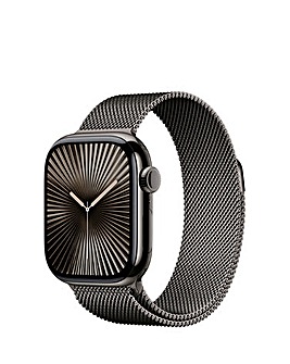 Apple Watch Series 10 GPS/Cellular 42mm Slate Titanium Case, Slate Milanese Loop