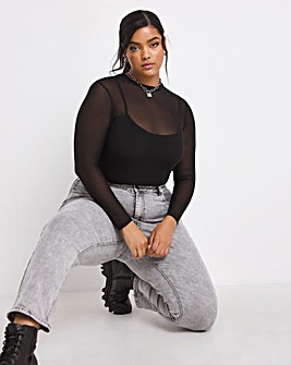 Long Sleeve Mesh Top