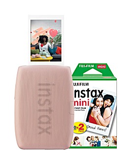 Fujifilm Instax Mini Link 3 Photo Printer with 20 Shot Film Pack - Pink