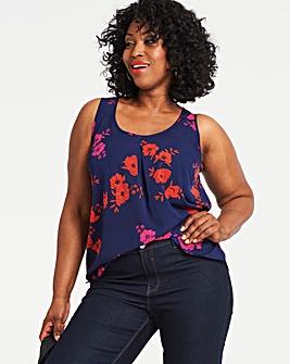 Navy Floral Printed Vest