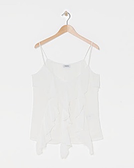 Simply Be White Ruffle Front Cami