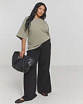 Khaki Pocket Drop Shoulder Boxy Blouse