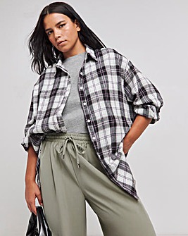 Oversized Brushed Check Shirt