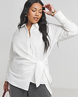 Poplin Knot Front Shirt