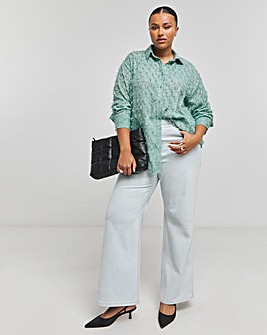 Mint Textured Fluffy Shirt