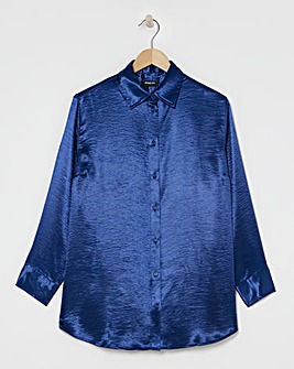 Navy Premium Satin Relaxed Shirt
