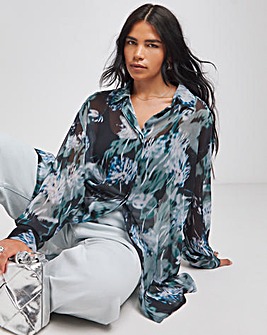 Floral Relaxed Sheer Shirt