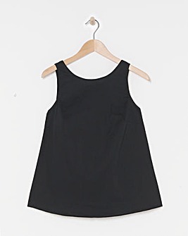 Simply Be Black Bow Back Poplin Top
