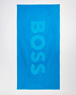 BOSS Bright Blue Logo Beach Towel