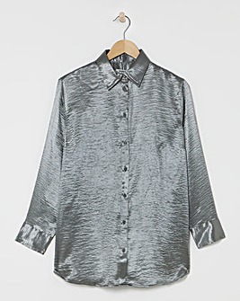 Charcoal Premium Satin Relaxed Shirt