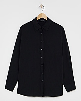 Black Oversized Textured Shirt