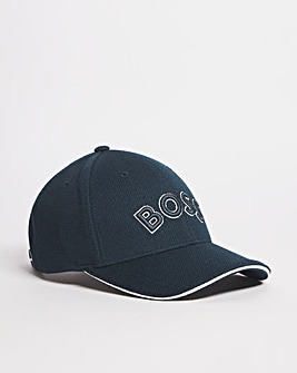 BOSS Dark Blue Curved Logo Cap