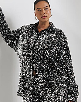 Gunmetal Sequin Shirt