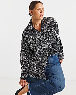 Gunmetal Sequin Shirt