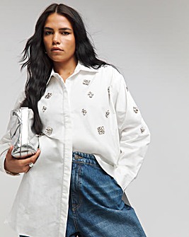 Embellished Oversized Shirt