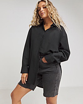 Black Oversized Linen Shirt