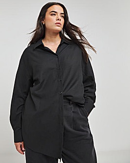 Black Oversized Linen Shirt