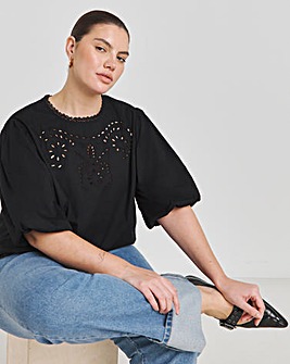 Broderie Puff Sleeve Blouse