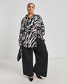 Abstract Zebra Riveria Crepe Shirt