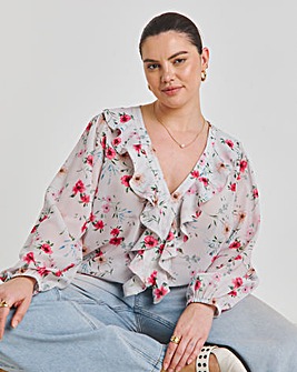 Floral Ruffle Georgette Blouse