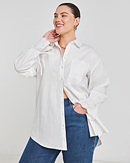 Broderie Pocket Oversized Shirt