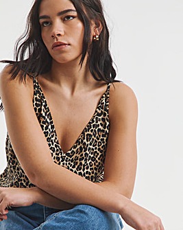 V Neck Leopard Print Cami