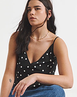 V Neck Spot Print Cami