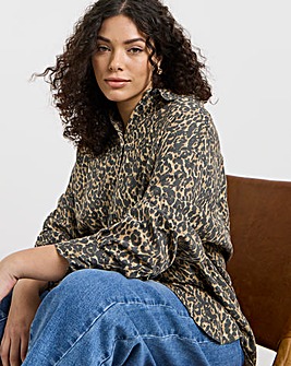 Leopard Animal Linen Mix Shirt