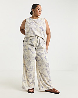 Floral Linen Blend Vest Top